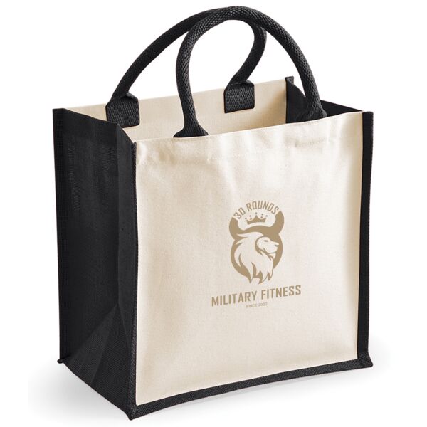 Printers midi jute tote Thumbnail